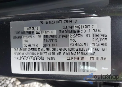 2016 Mazda Cx-5 Grand Touring from USA, damaged, VIN JM3KE2DY7G0668210